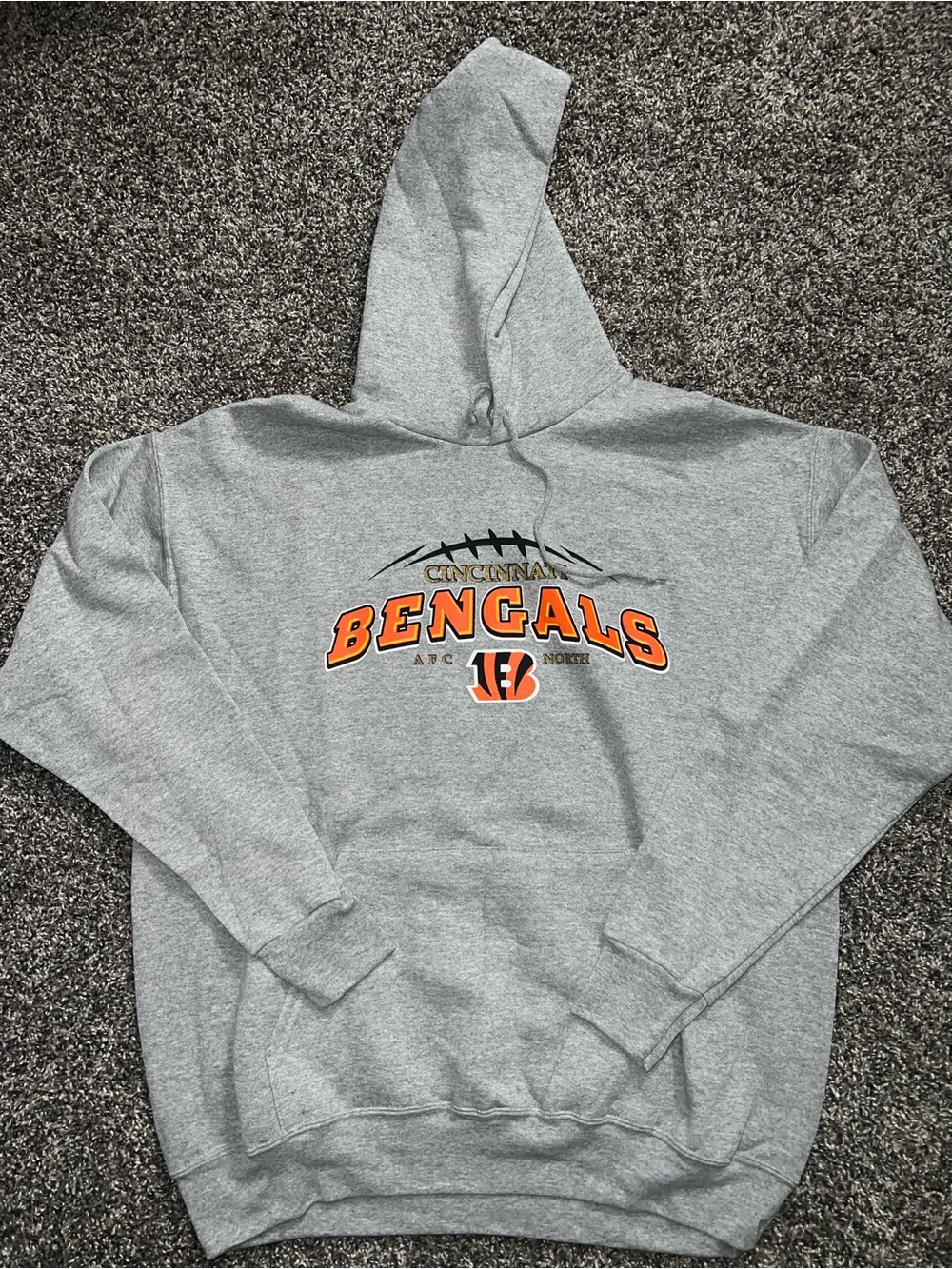 NFL Cincinnati Bengals Gray Hoodie with Orange and Black Logo